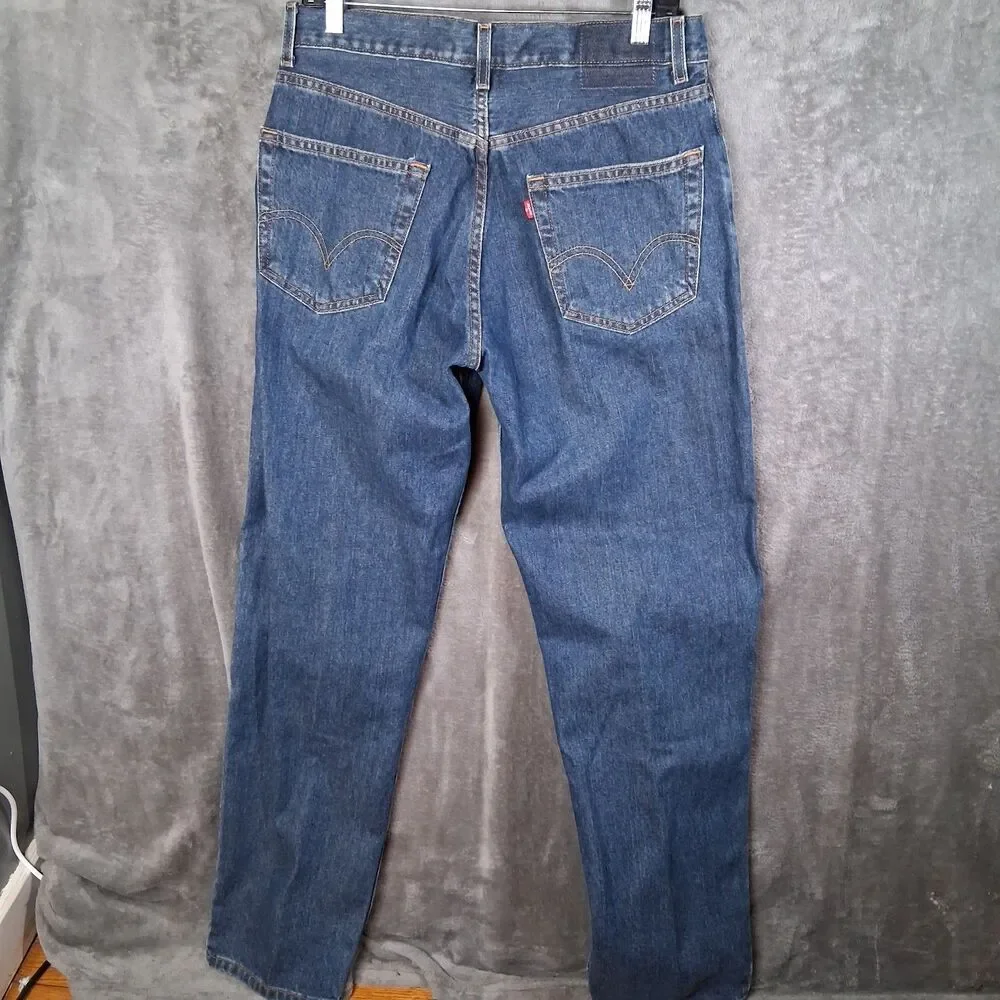 Vtg Y2K Levis 550 Relax Fit Mens 33x34 Dark Wash Straight Leg Inseam‎ 33.5
